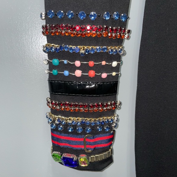 Cynthia Rowley Black Ponte Long Sleeve Embellished Cocktail Dress NWT Low Back - Picture 3 of 12